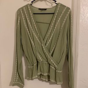 Green cross blouse